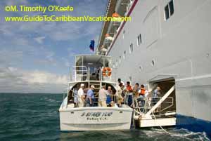 Belize City Cruise Ship Tendering Passengers